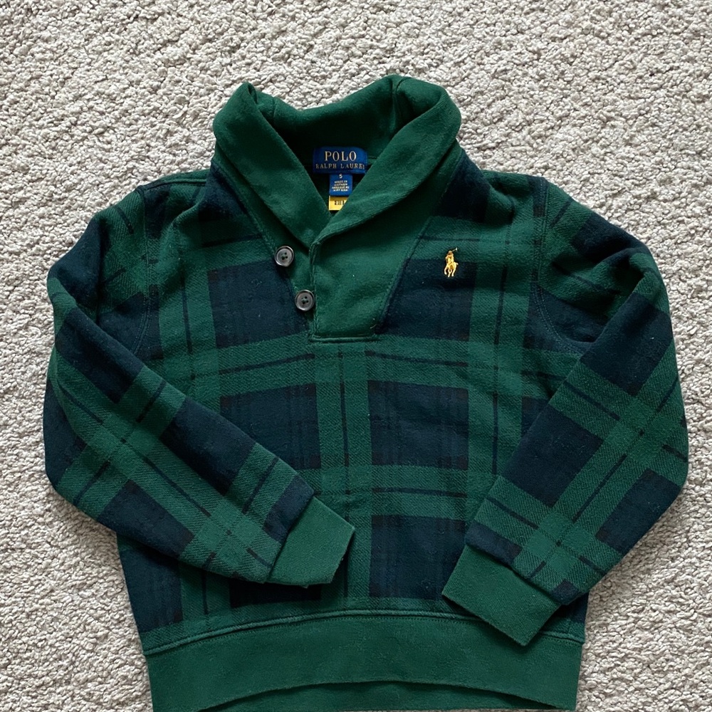 Polo by Ralph Lauren Blackwatch Plaid Shawl-Collar Sweater